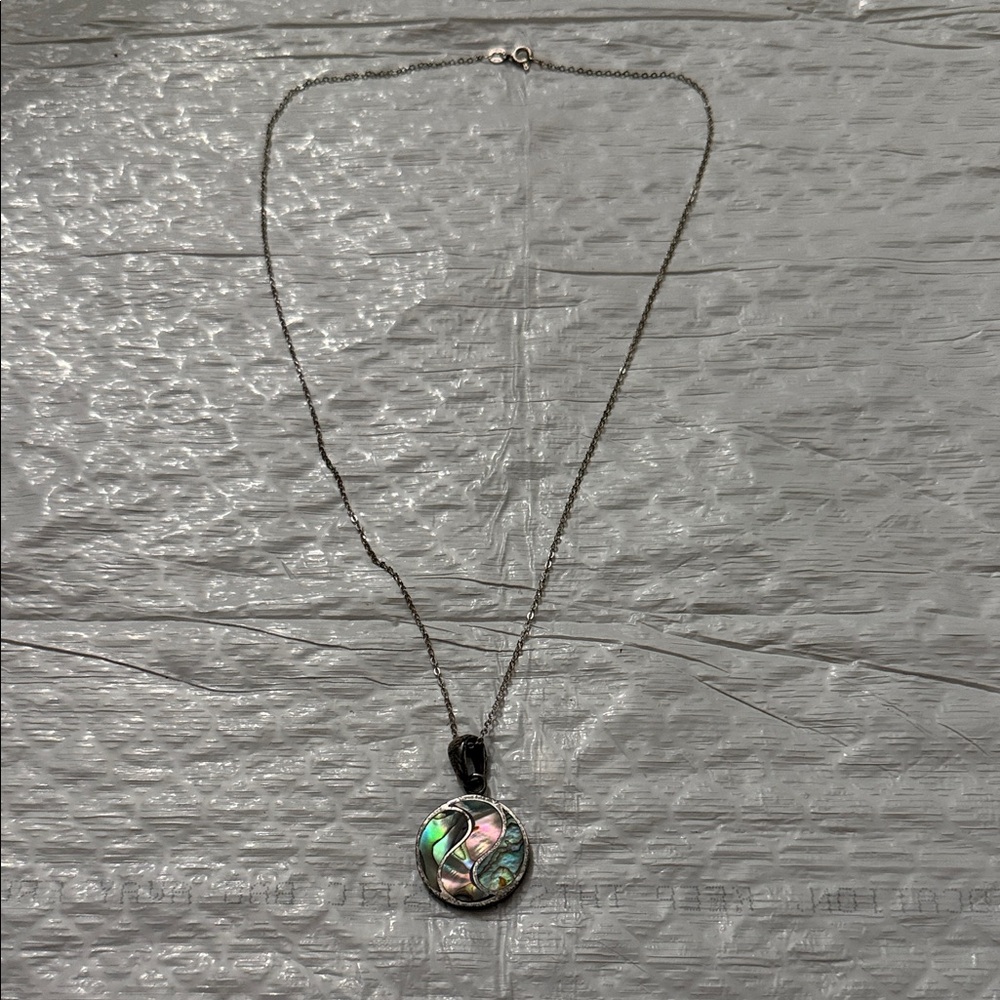 Chic Silver Necklace with Multicolor Pendant